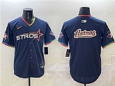 Men's Houston Astros Team Big Logo Navy 2025 City Connect With Texas Patch Limited Stitched Jersey,baseball caps,new era cap wholesale,wholesale hats